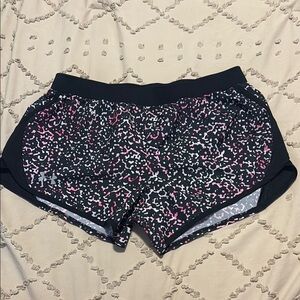 Under Armour Black and Pink Patterned Athletic Shorts